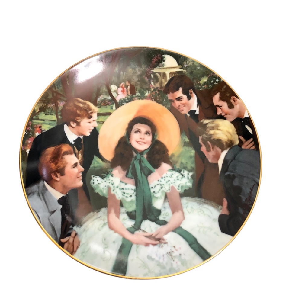 Collectors plate Gone with The Wind "Scarlett and Her Suitors" 1988